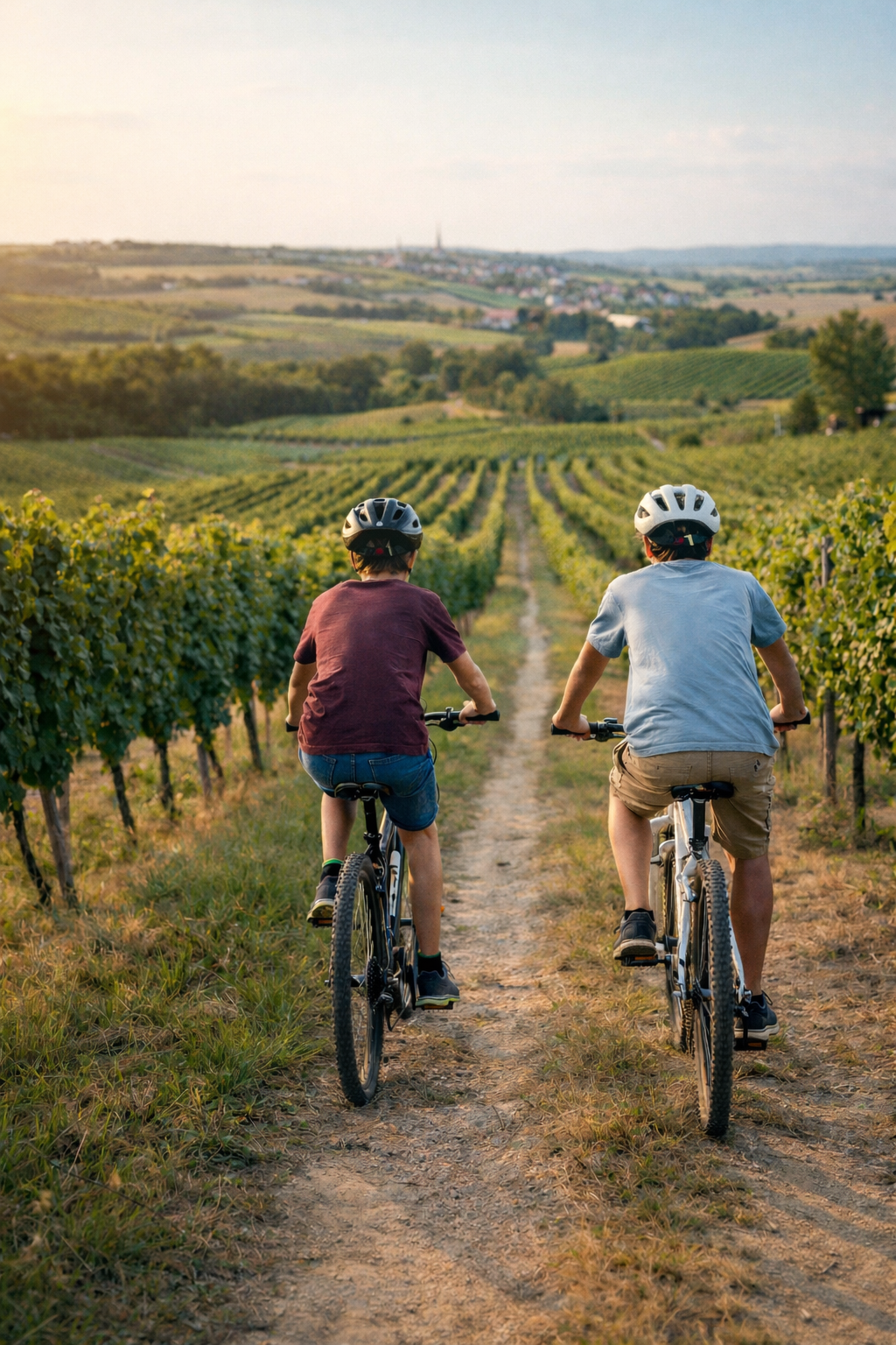 Radfahren Weinviertel Poysdorf Kinder Weinlandschaft Poysdorf_KI Chat GPT 040326