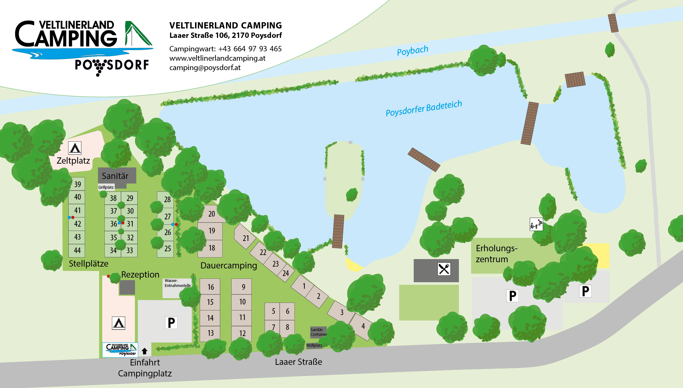 Lageplan Campingplatz Veltlinerland Poysdorf
